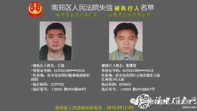 最新！漢中實名曝光一批失信被執(zhí)行人，看看有你認識的嗎？