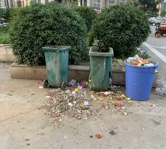 漢中一小區(qū)樓下果蔬超市亂扔果皮菜葉，影響居住環(huán)境