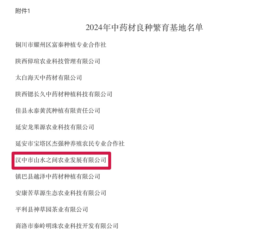 全省中藥材良種繁育基地！漢臺(tái)一企業(yè)入選！